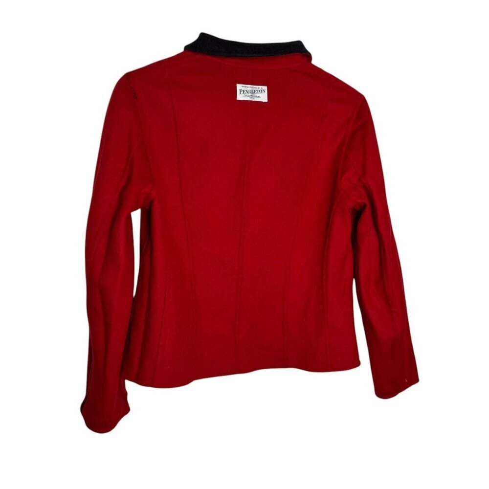 Pendleton Reversible Jacket Black/Red Merino Wool… - image 6